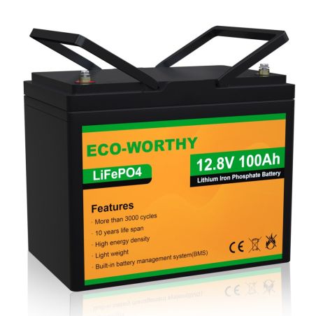 Eco-Worthy LiFePO4 accu 12V 100Ah met BMS